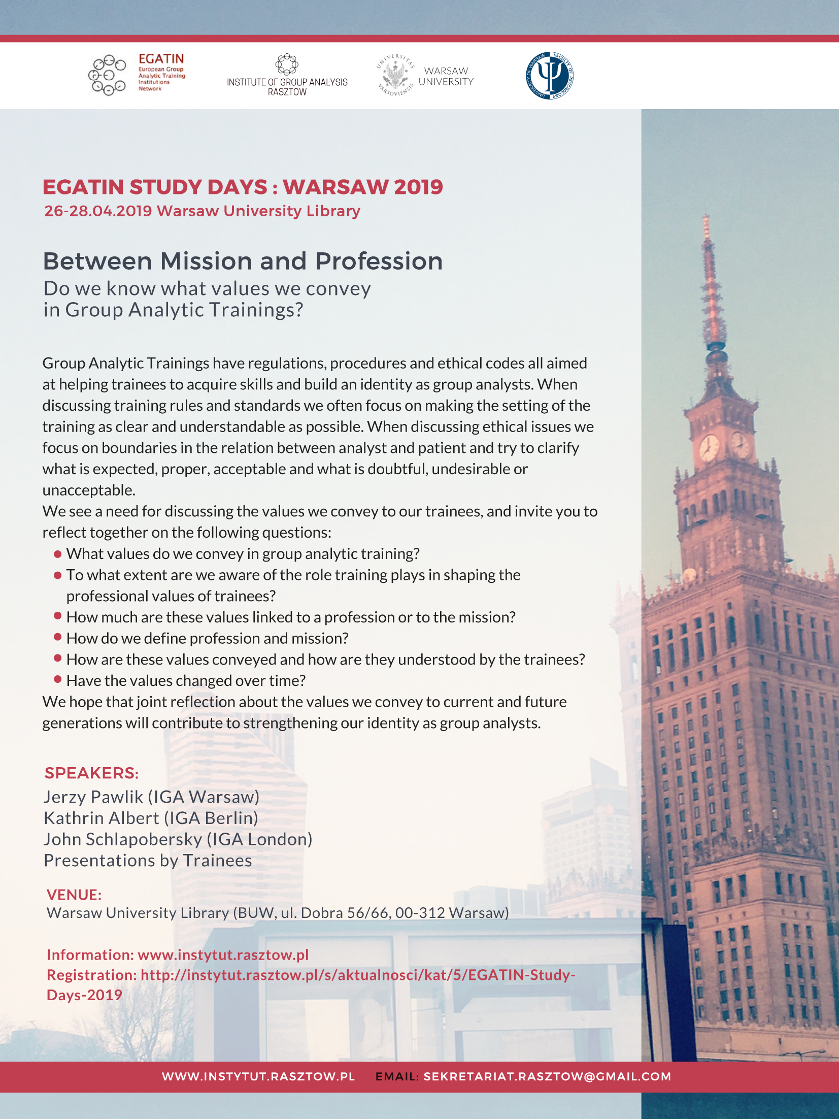 Study Days Warsaw 2019
